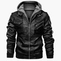 Spring, Autumn And Winter New Leather Jacket Men's Hooded Leather Jacket Youth Men's Jacket