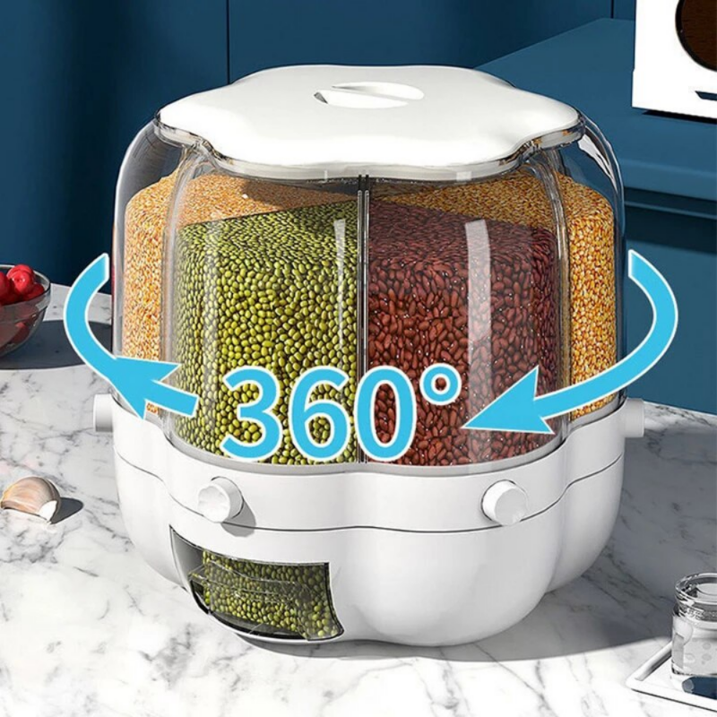 Large Food Storage Container 360 Rotating