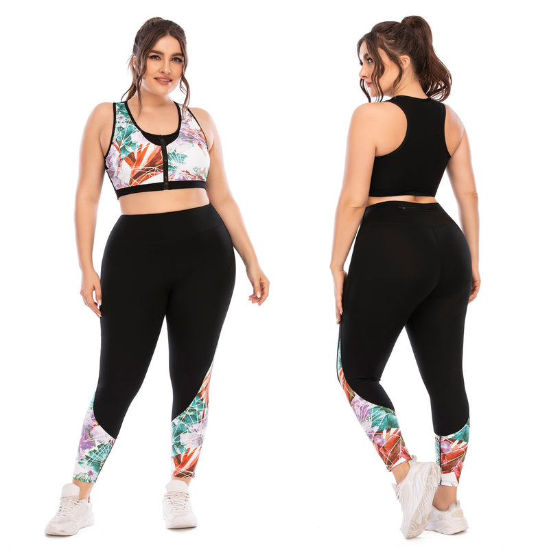 Workout Clothes Suit Plus Size Yoga Clothes Tight-fitting Barbie Pants Sports Bra