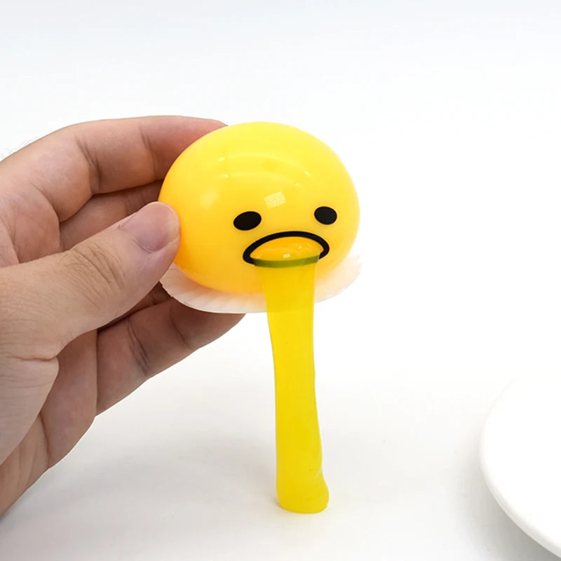 Funny Egg Yolk Squishy Toys Squeeze Ball Vomit Custard Bun Creative Stress Relief Vent Relieve Pressure Sticky Toys