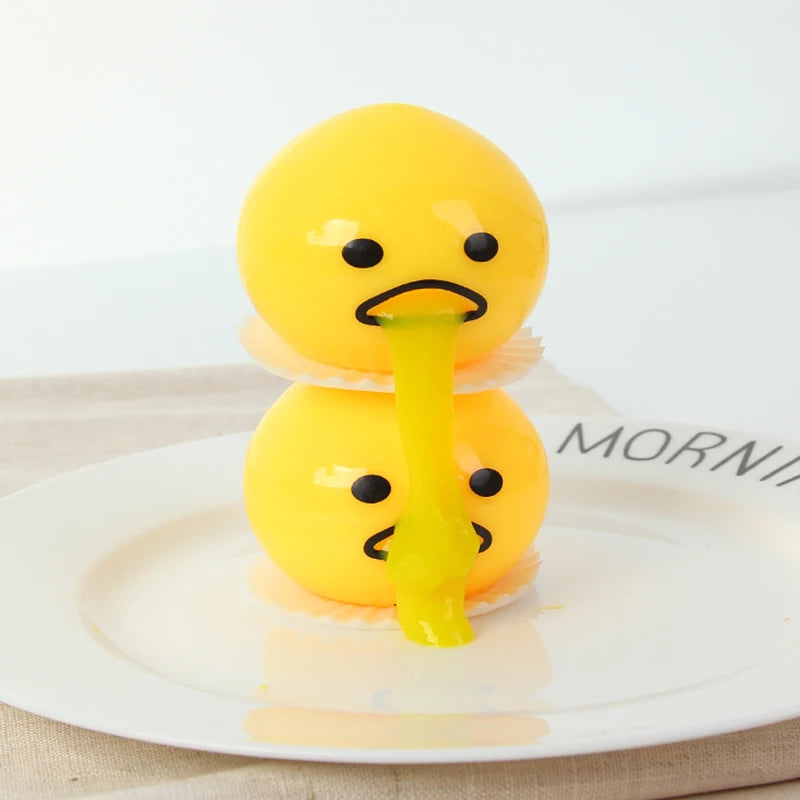 Funny Egg Yolk Squishy Toys Squeeze Ball Vomit Custard Bun Creative Stress Relief Vent Relieve Pressure Sticky Toys