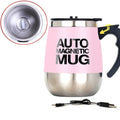 Stainless steel magnetic self-stirring mug